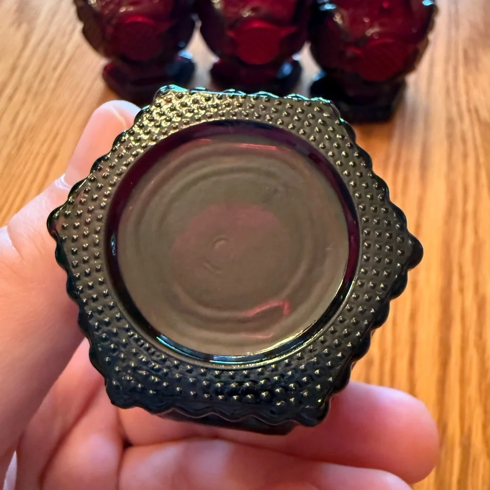 2 Sets of Vintage Avon Cape Cod Ruby Red Glass Salt & Pepper Shakers